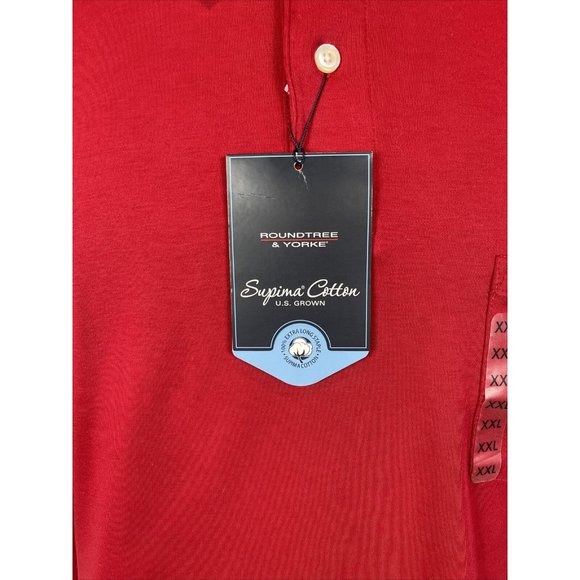 New Roundtree & Yorke Silky Collection Men's Red Short Slv Polo Shirt XXL- 2XB - Picture 6 of 7
